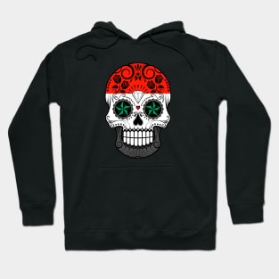 Syrian Flag Sugar Skull with Roses Hoodie